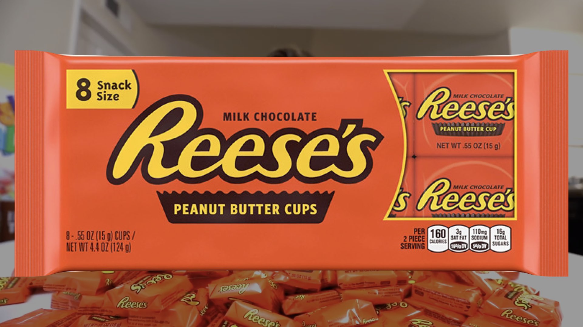 Reeses Peanut Butter Cups 3 Act Math Task.007 how many calories and sugar act 2