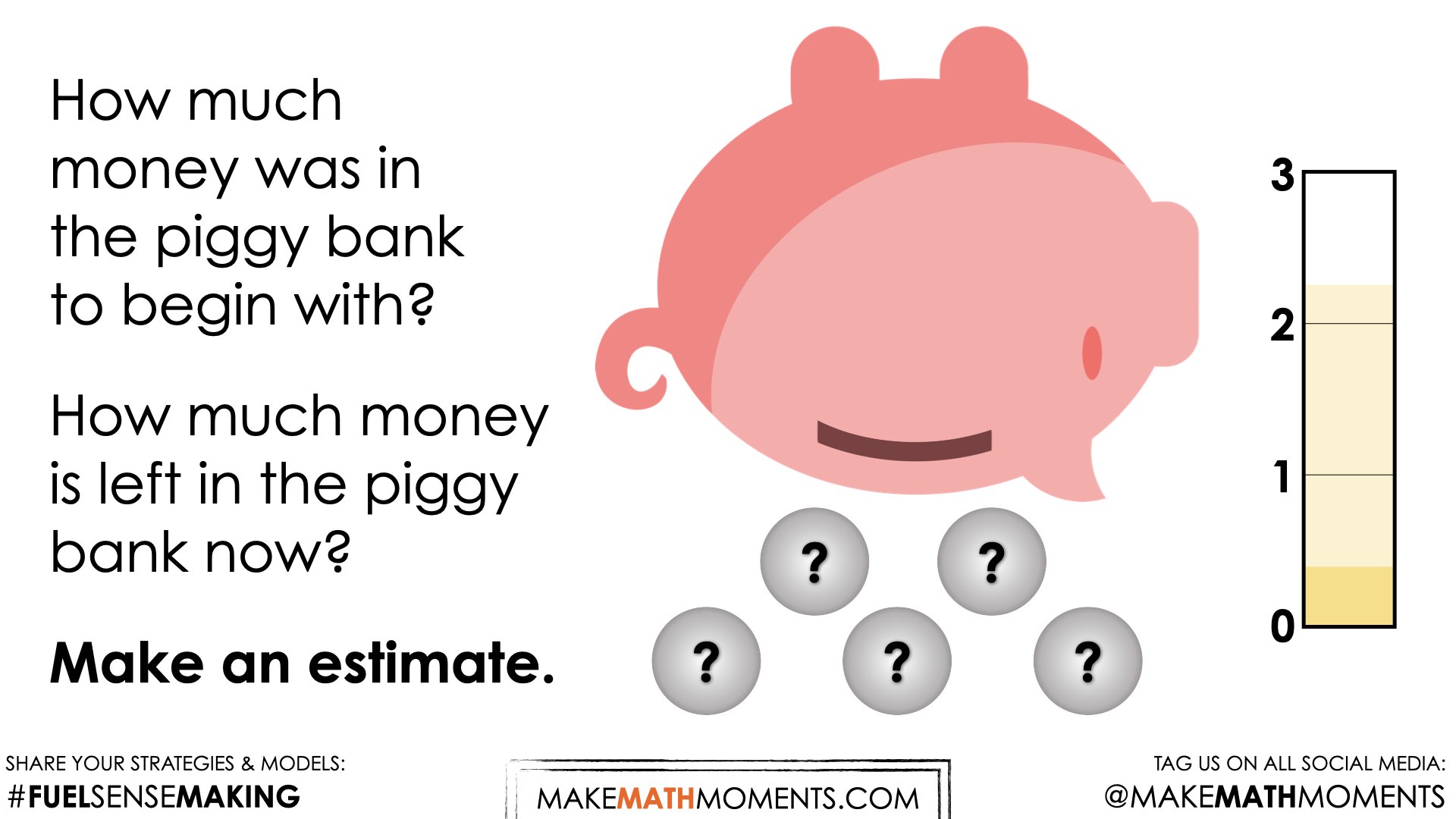 Piggy Bank, Fractions and Decimals With The Money Model