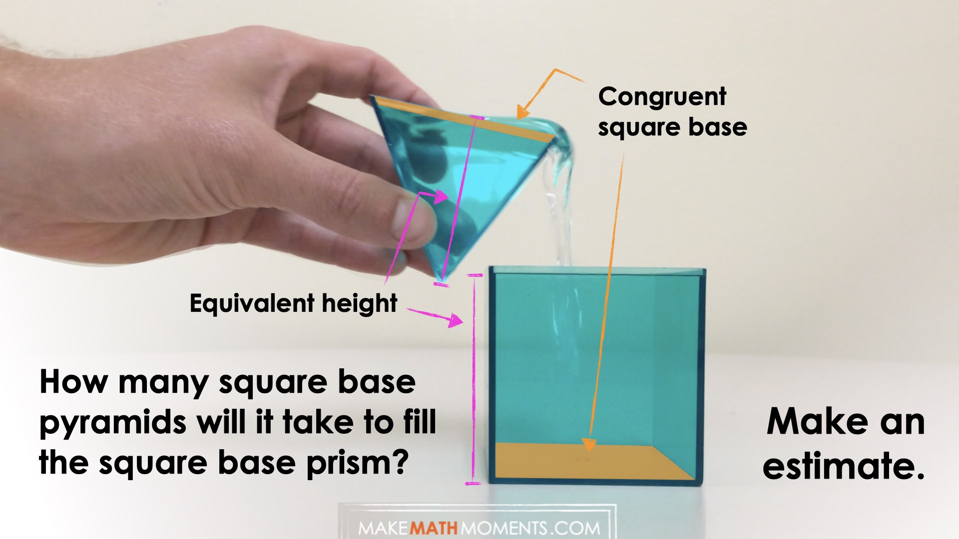 How Many Square Base Pyramids To Fill A Prism