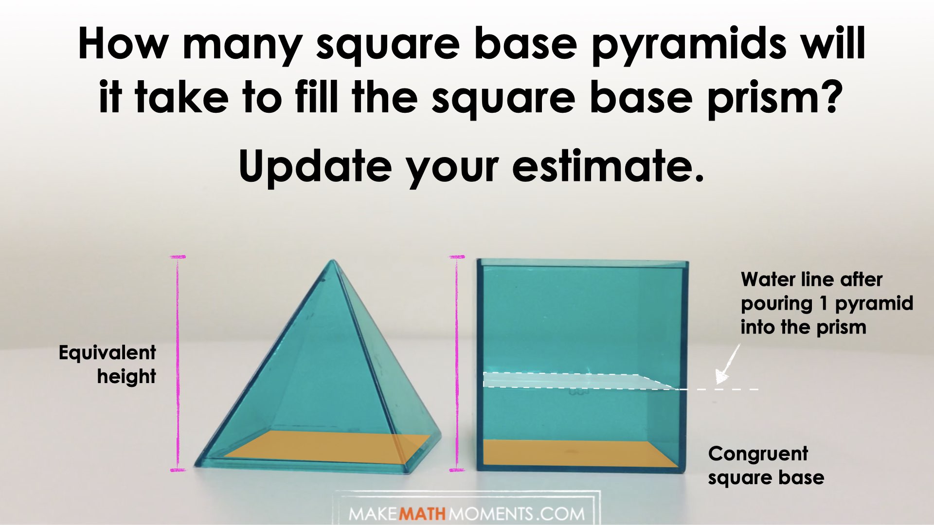 pyramids and square base prism